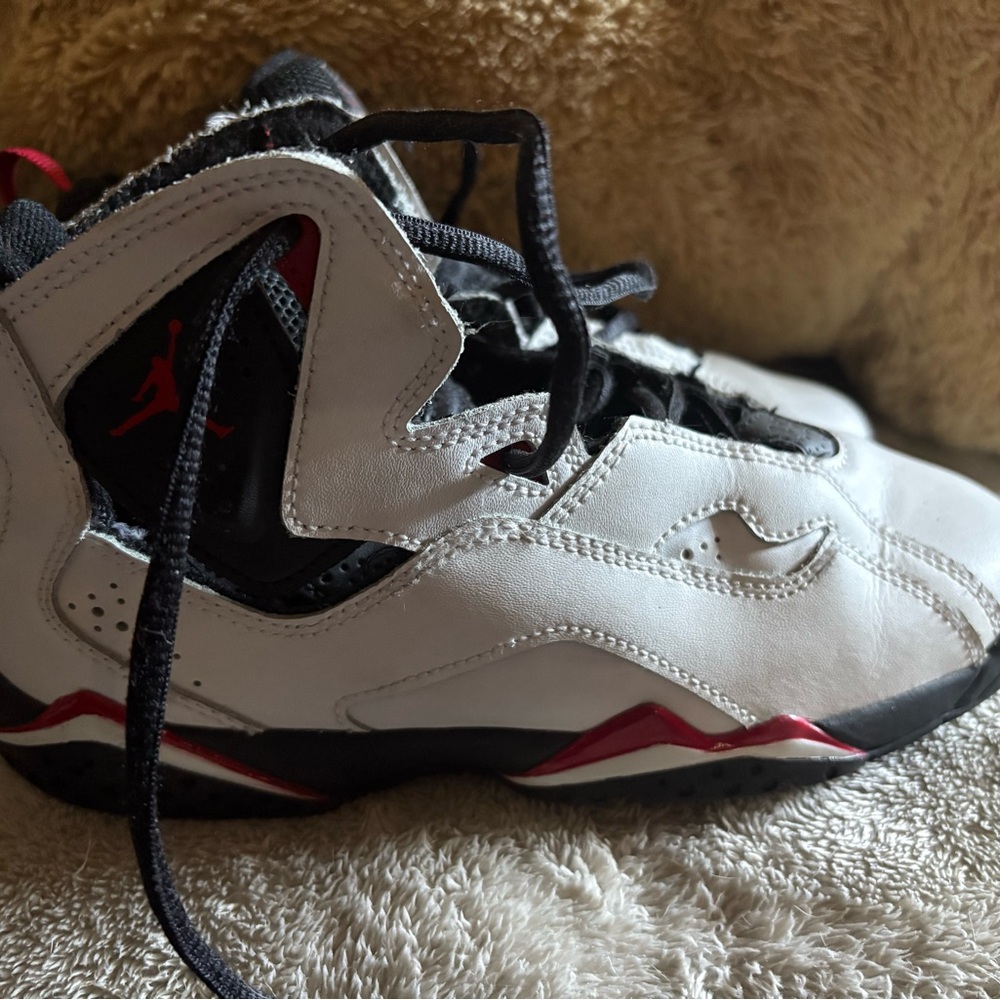 Jordan White and Black Sneakers with Geometric Design